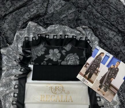 Regalia Lawn Black White Digital Print Lawn Suit 2025 Vol. 05 – 3‑Piece Unstitched - Image 3