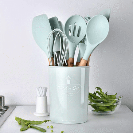 Silicone Kitchenware Cooking Utensils Set Heat Resistant Kitchen Non-stick 12 PCs (L) - Image 6