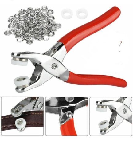 Metal button piler with buttons