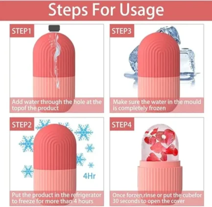 Silicone Cube Tray Shape Face Facial Ice Roller | Massage Face Roller | Frozen Facial Reusable Ice Face Roller Skincare Tool ( Random colors) (Lc) - Image 4