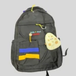 Black Backpack with Blue & Yellow Stripes for School & Travel