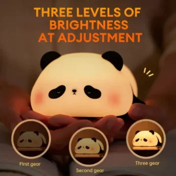 Cute Rechargeable Panda Night Light Soft Silicone Lamp 3