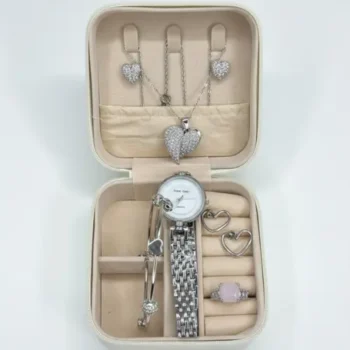 Elegant Heart & Stone 5-Piece Women’s Jewelry Gift Set 3