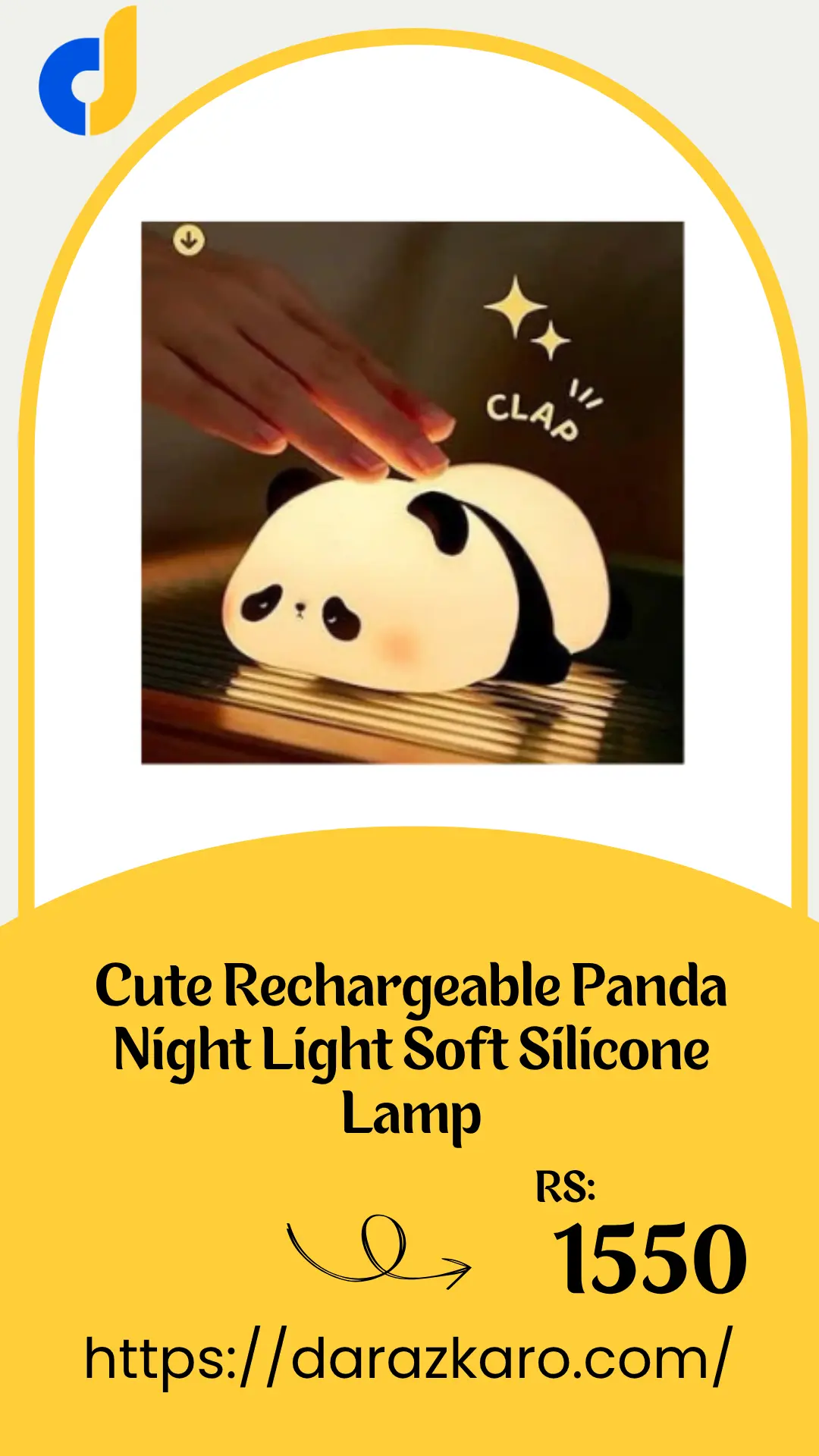 Cute Rechargeable Panda Night Light Soft Silicone Lamp