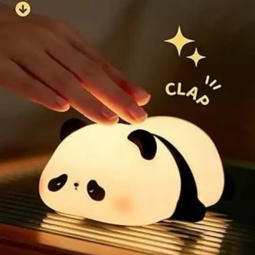 Cute Rechargeable Panda Night Light Soft Silicone Lamp