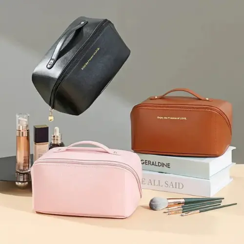 Large Black Travel Cosmetic Bag with Big Storage Capacity 2